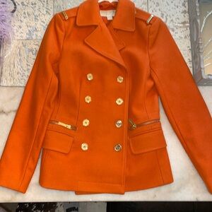 Orange pea coat